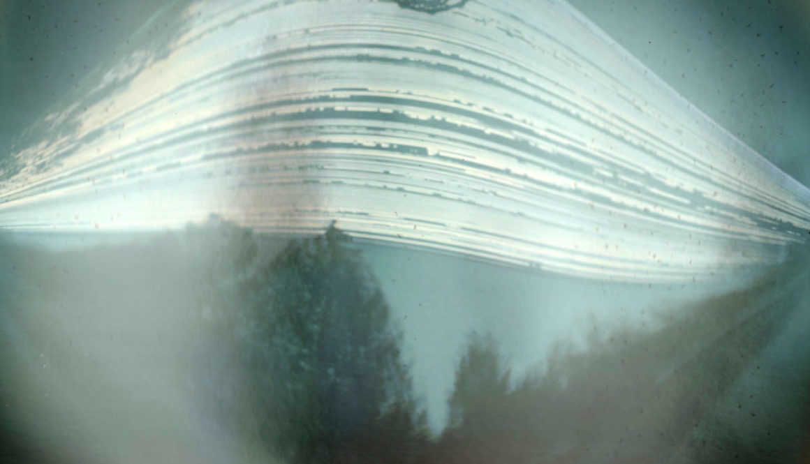 Six month long exposure of the suns path through the sky, called a solargraph